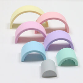 Food grade silicone rainbow stacking toy