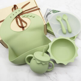 New design baby silicone feeding tableware set