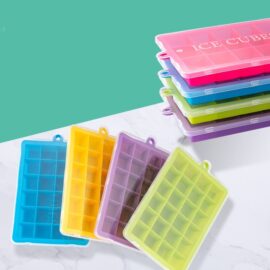 custom 24 grids silicone ice tray with lid