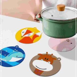 Silicone Heat Resistant Mat, Cartoon Cute Coaster Hanging Silicone Mats, Home Thickened Anti-scalding Table Mat Creative Spot Bowl Mat Wholesale
